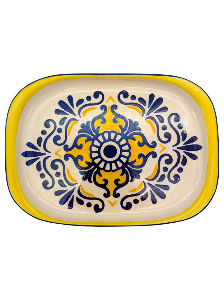 Cobalt Yellow Large Oval Serving Platter - Tradition