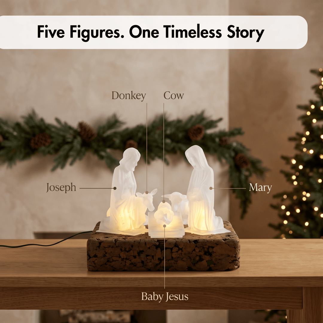 Electric Traditional Portuguese Nativity Scene Set of 5 Pieces