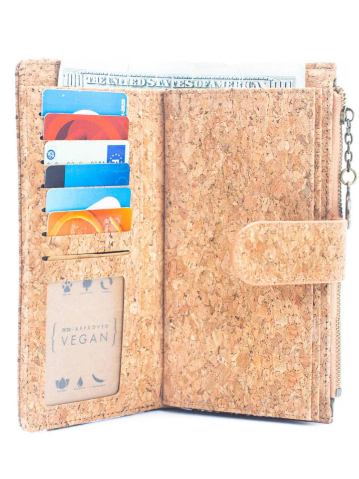 Elegant Portuguese Tiles Cork Wallet Set for Women's - Stylish Gift Box Duo
