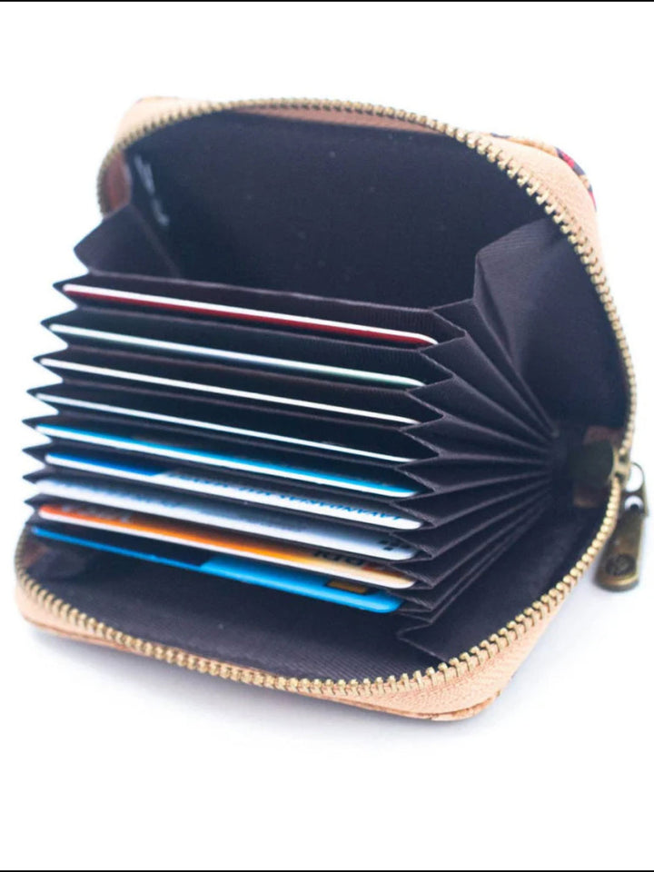 Elegant Portuguese Tiles Cork Wallet Set for Women's - Stylish Gift Box Duo