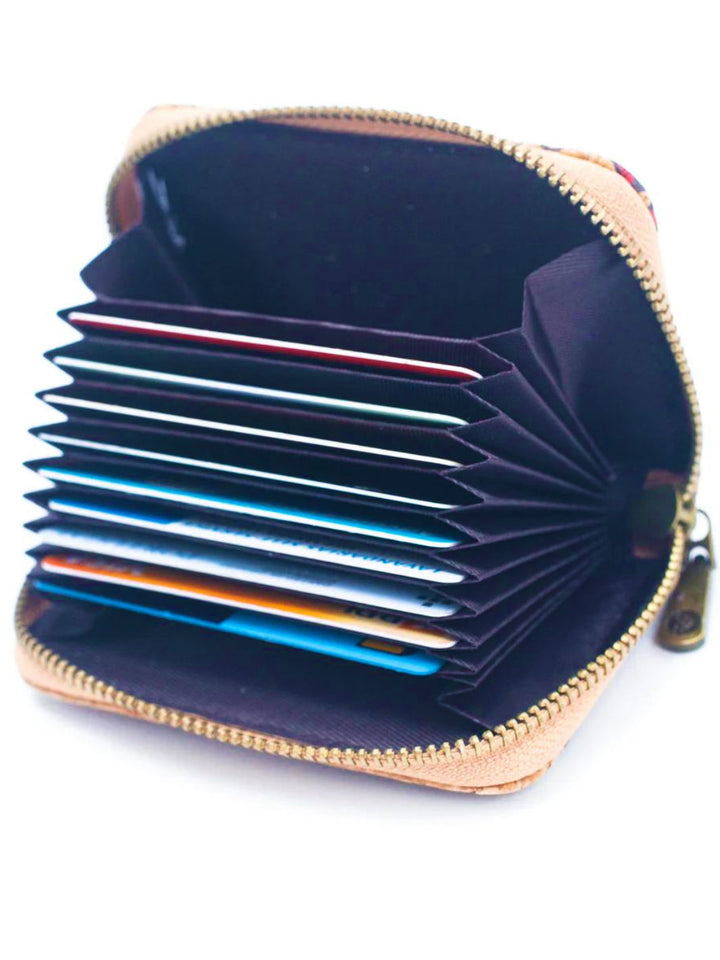 Elegant Portuguese Tiles Cork Wallet Set for Women's - Stylish Gift Box Duo