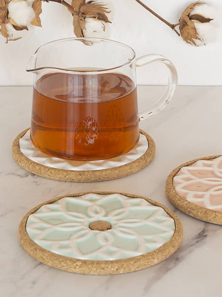Elvira Ceramic Trivet with Cork Base