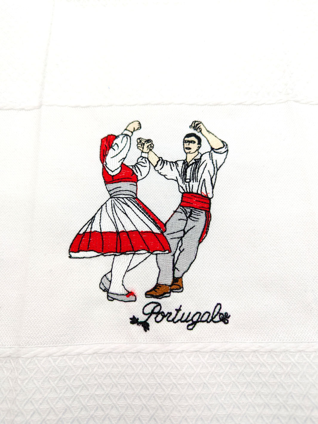 Embroidered Portuguese Folk Dance Dish Towels Set of 2