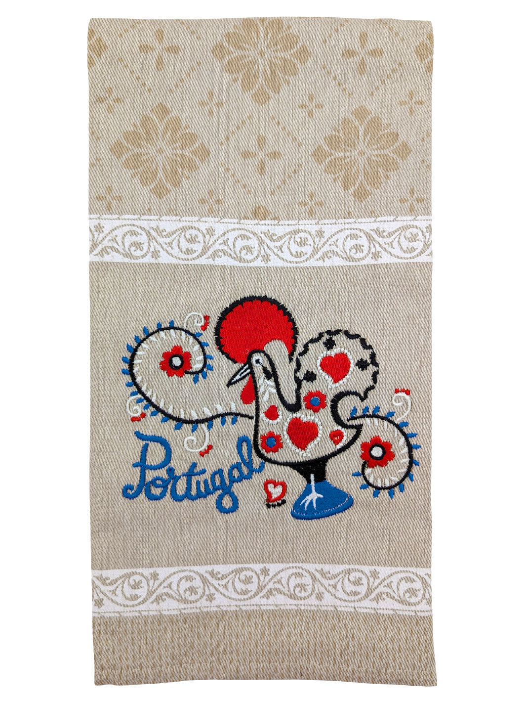 Embroidered Portuguese Rooster Dish Towels Set of 3