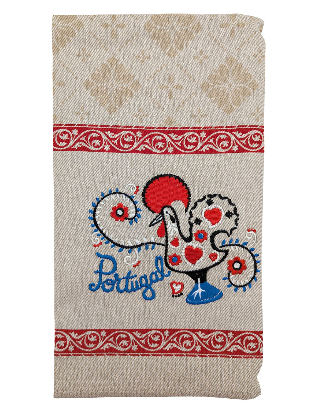 Embroidered Portuguese Rooster Dish Towels Set of 3