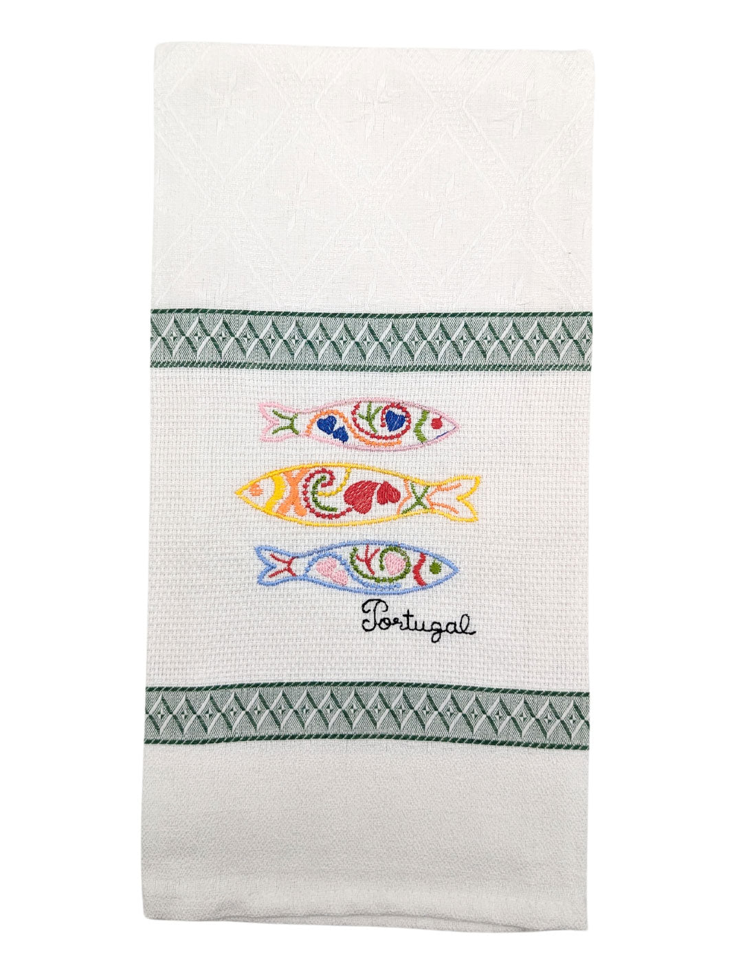 Embroidered Sardines Dish Towels Set of 4