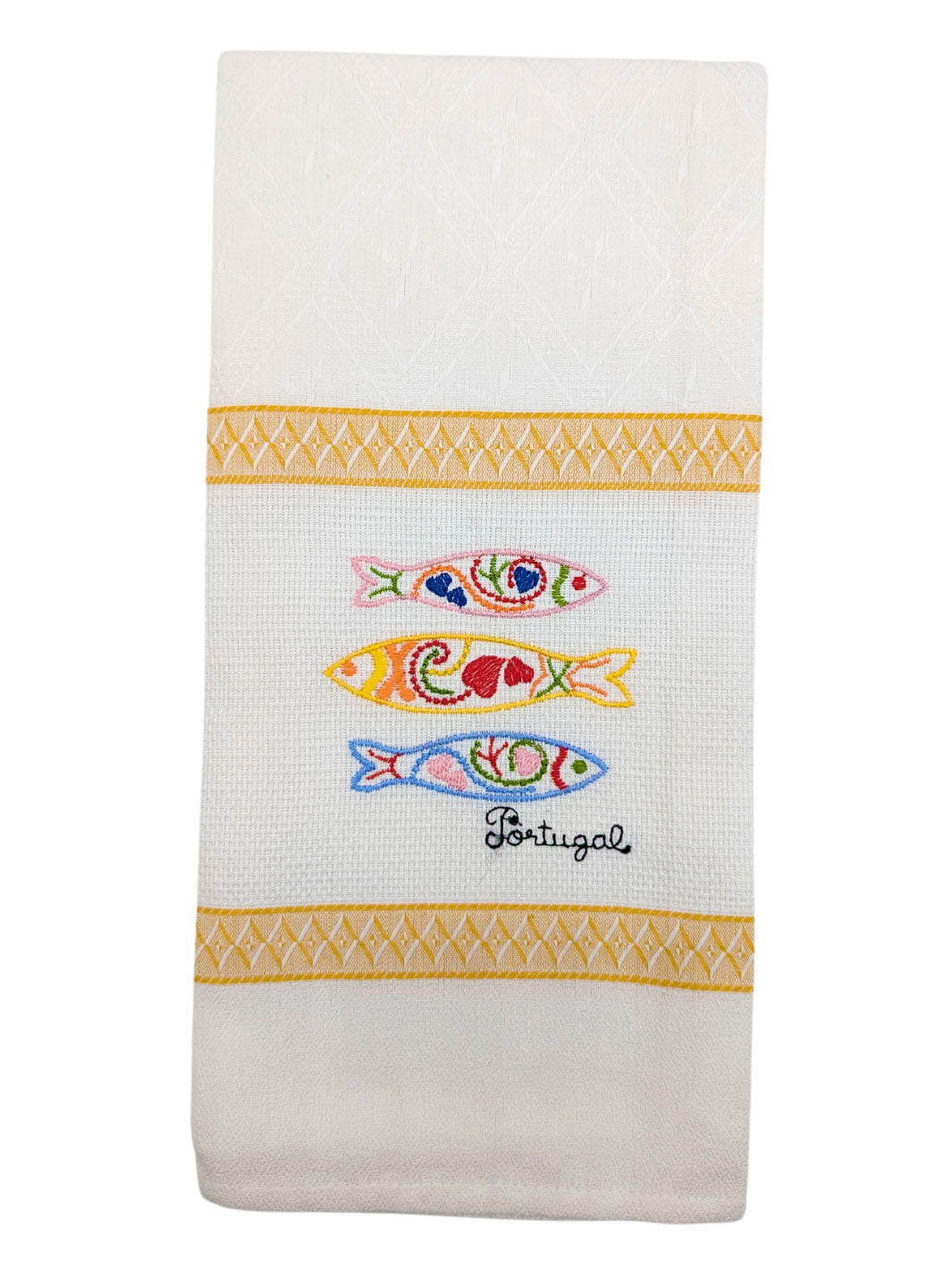 Embroidered Sardines Dish Towels Set of 4