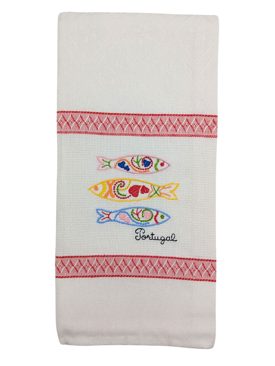 Embroidered Sardines Dish Towels Set of 4