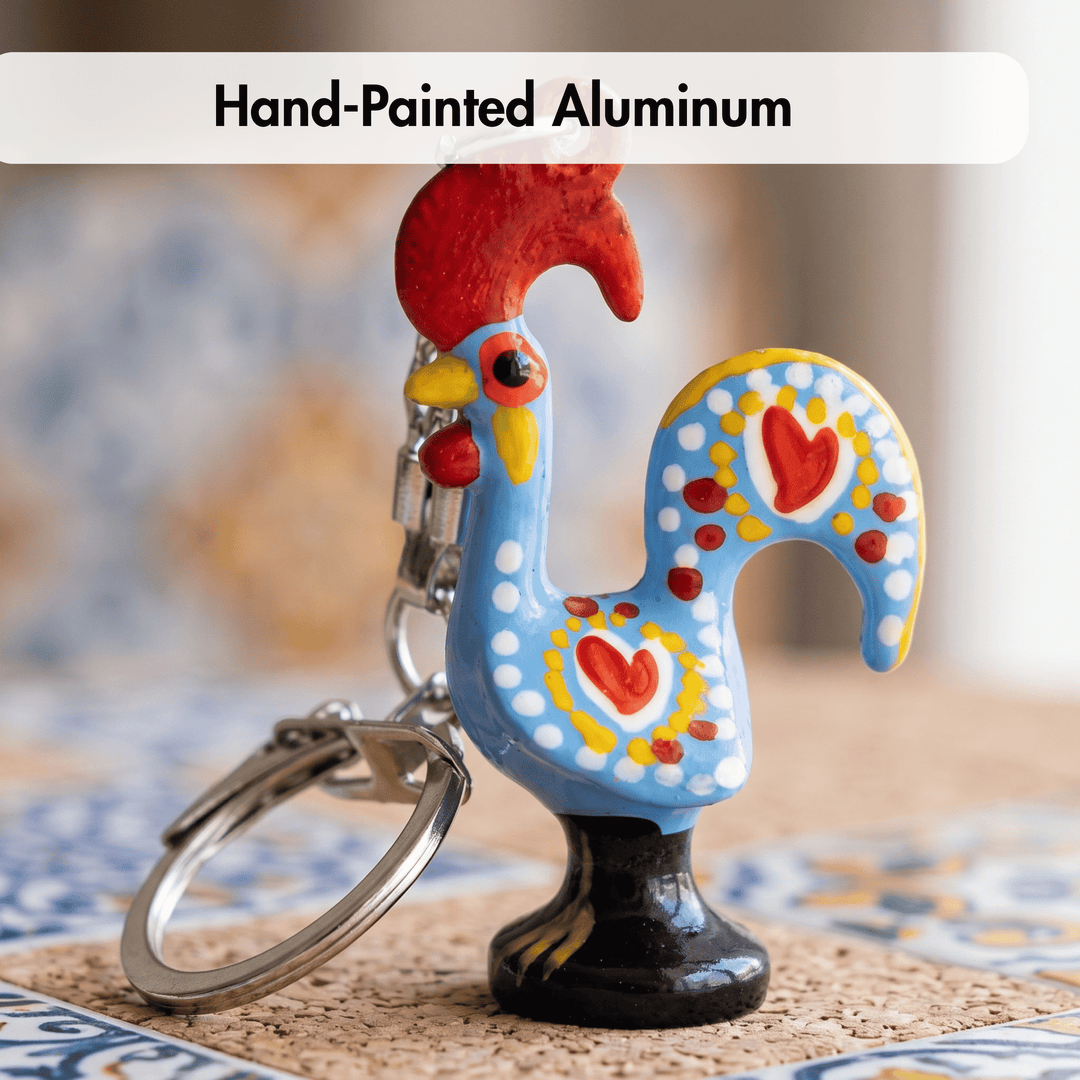 Good Luck Portuguese Barcelos Rooster Metallic Keychain