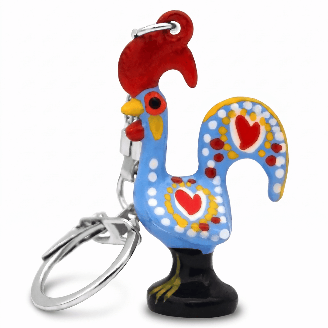 Good Luck Portuguese Barcelos Rooster Metallic Keychain