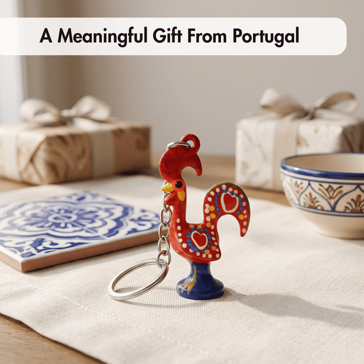 Good Luck Portuguese Barcelos Rooster Metallic Keychain