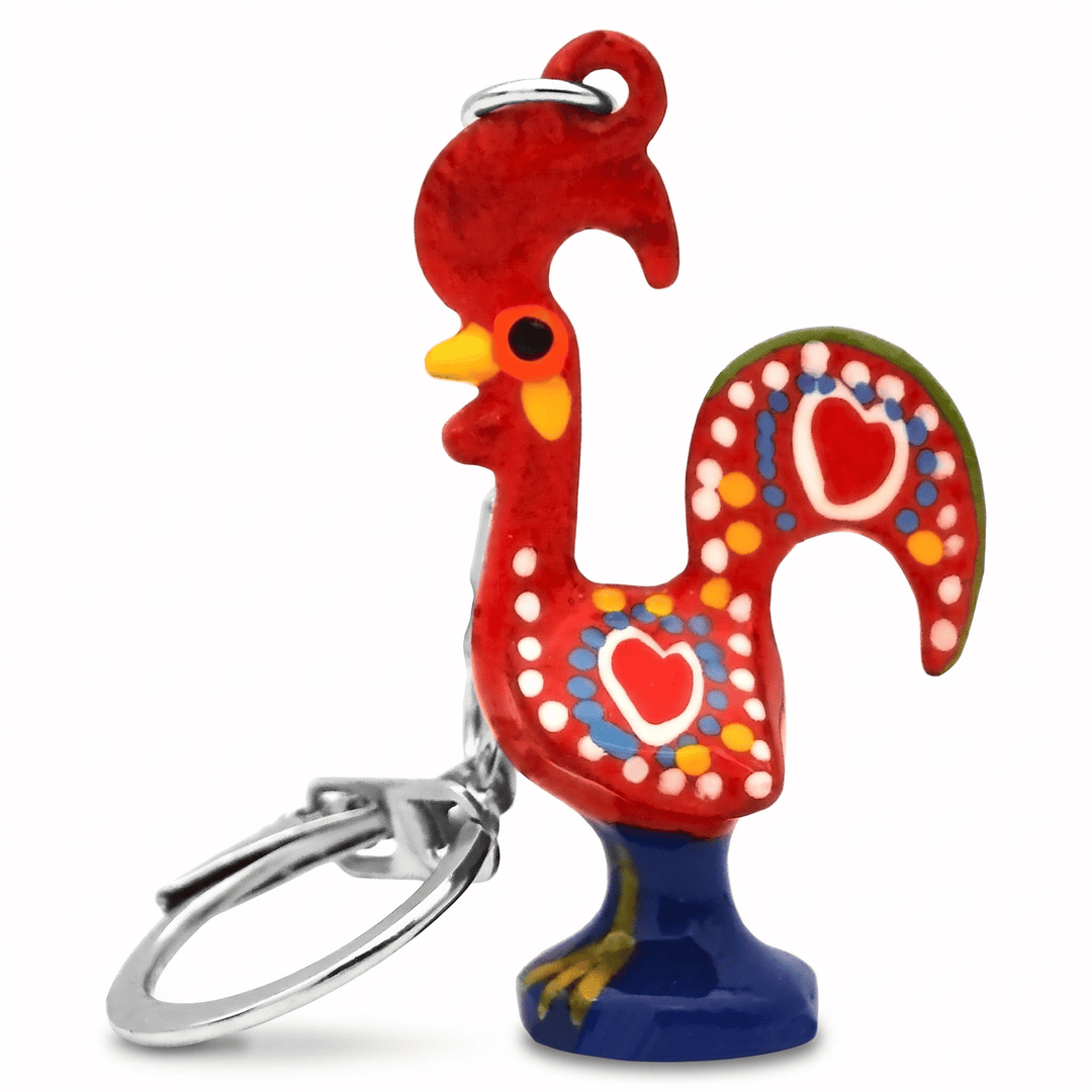 Good Luck Portuguese Barcelos Rooster Metallic Keychain