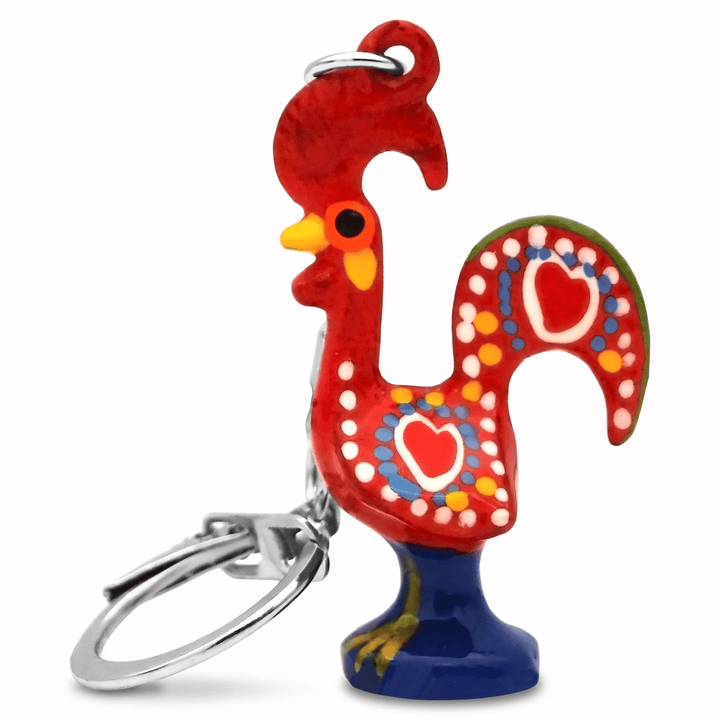 Good Luck Portuguese Barcelos Rooster Metallic Keychain