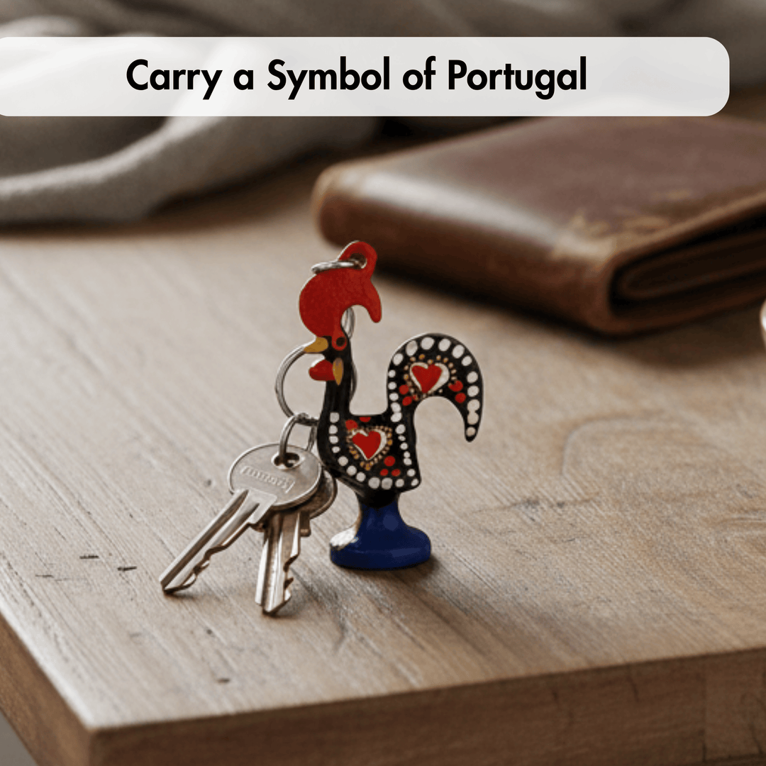 Good Luck Portuguese Barcelos Rooster Metallic Keychain