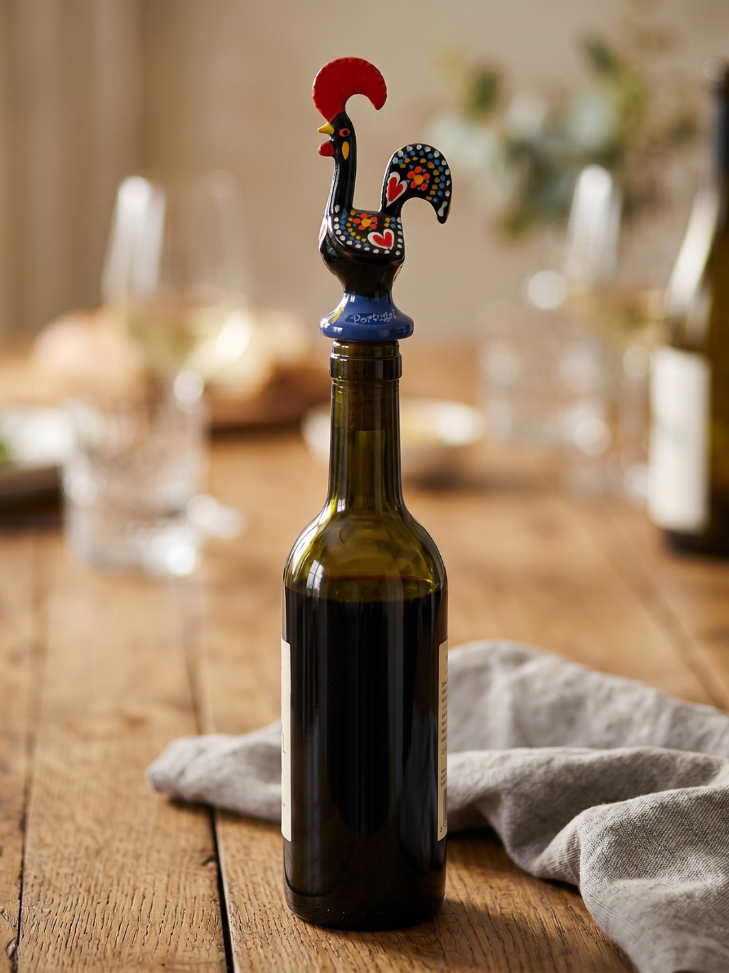 Good Luck Traditional Portuguese Rooster Wine Bottle Stopper