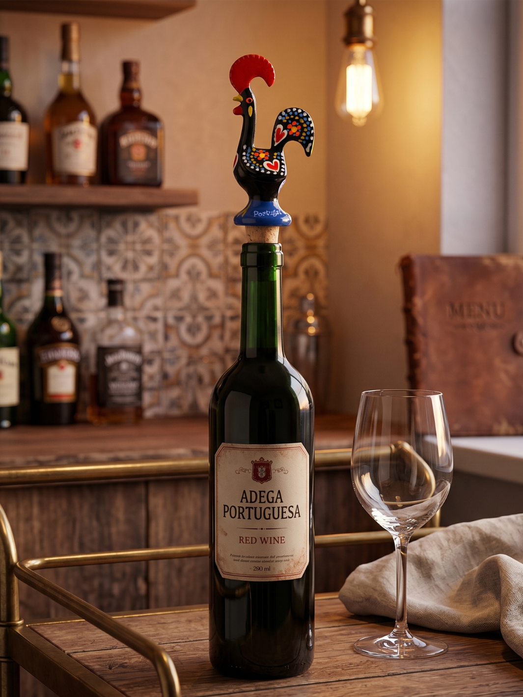 AMJ Galos Portuguese Rooster Wine Bottle Stopper - Thumbnail 3
