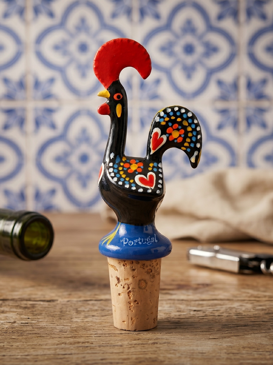 AMJ Galos Portuguese Rooster Wine Bottle Stopper - Thumbnail 5