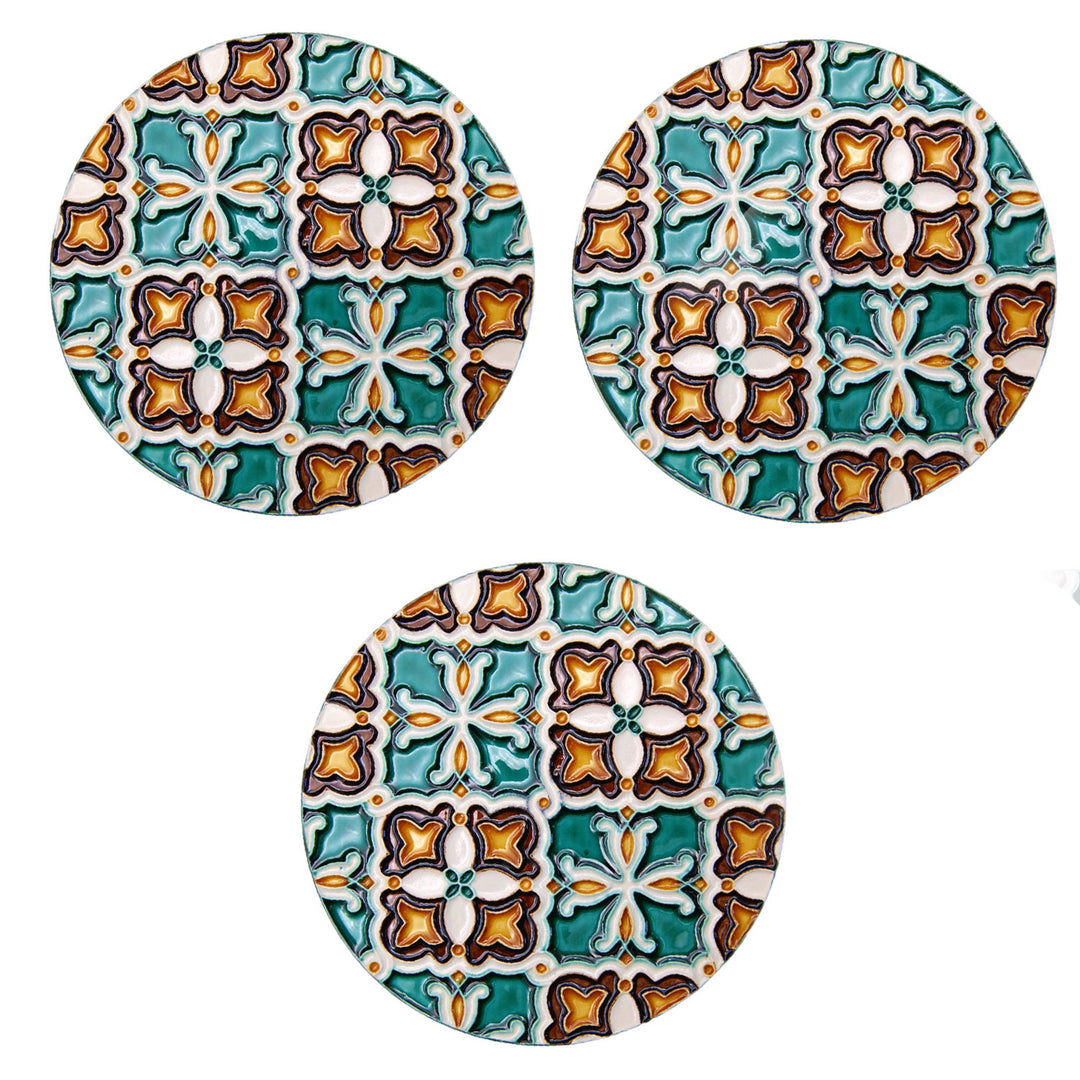 Hand painted Portuguese Ceramic Tile Round Coaster – Set of 3 – We Are  Portugal