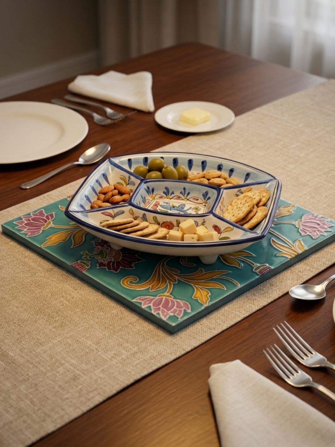 Hand Painted Portuguese Ceramic Tile Trivet