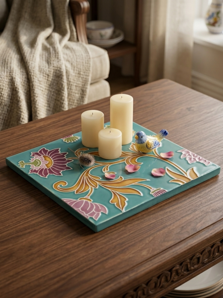 Hand Painted Portuguese Ceramic Tile Trivet