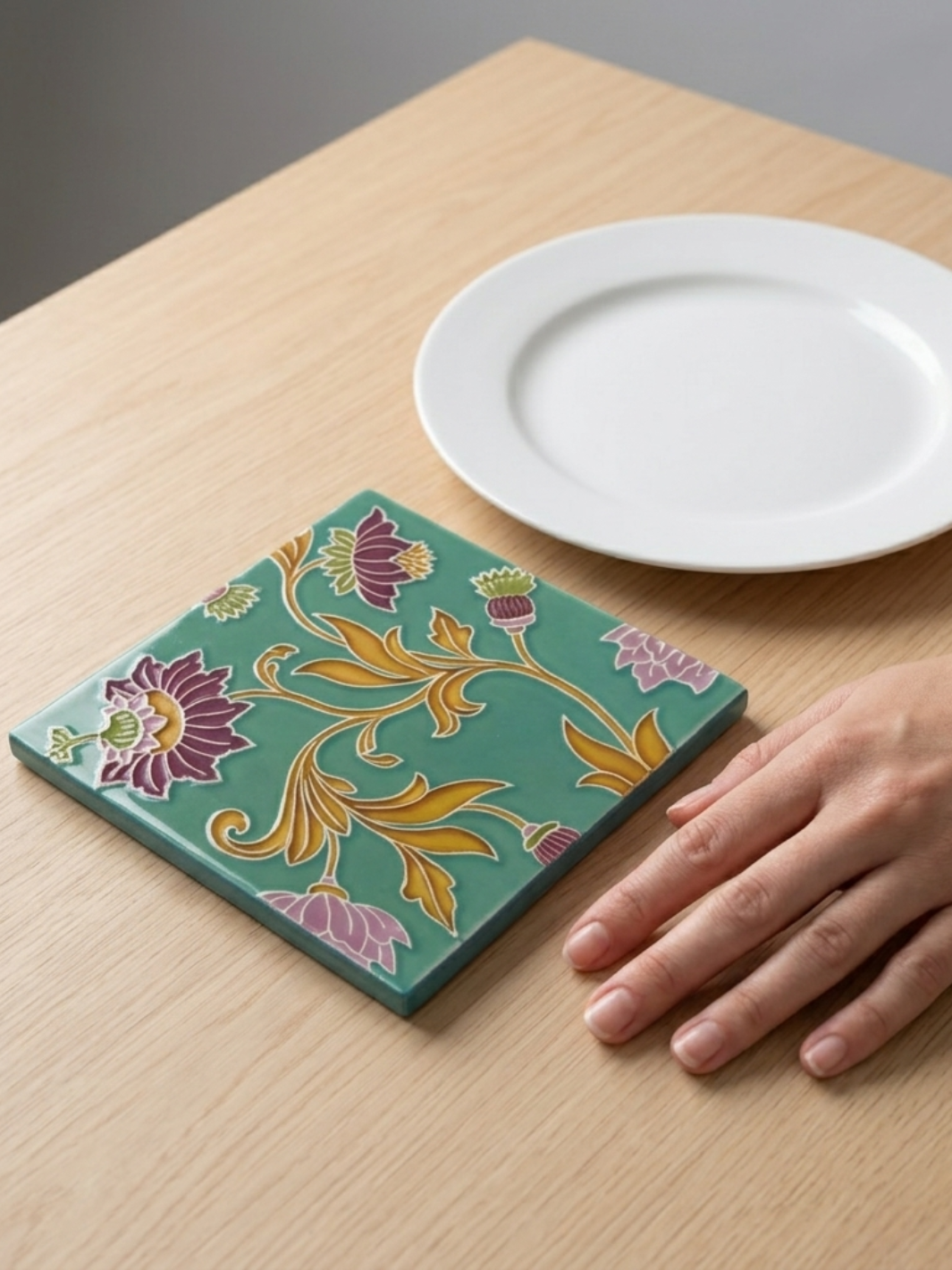 Hand Painted Portuguese Ceramic Tile Trivet