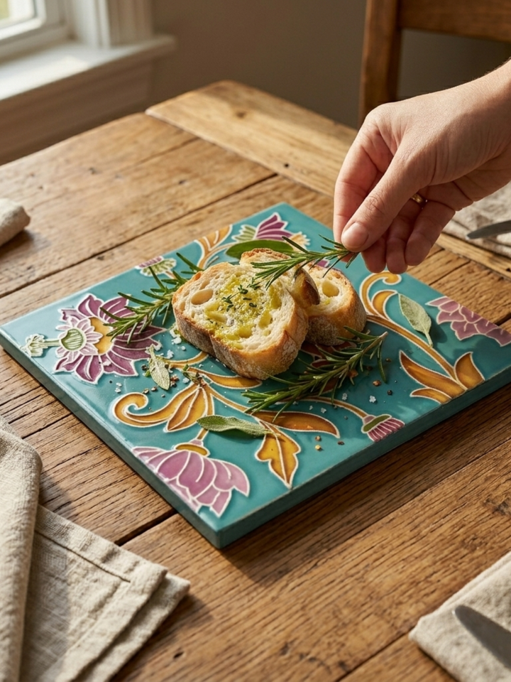 Hand Painted Portuguese Ceramic Tile Trivet
