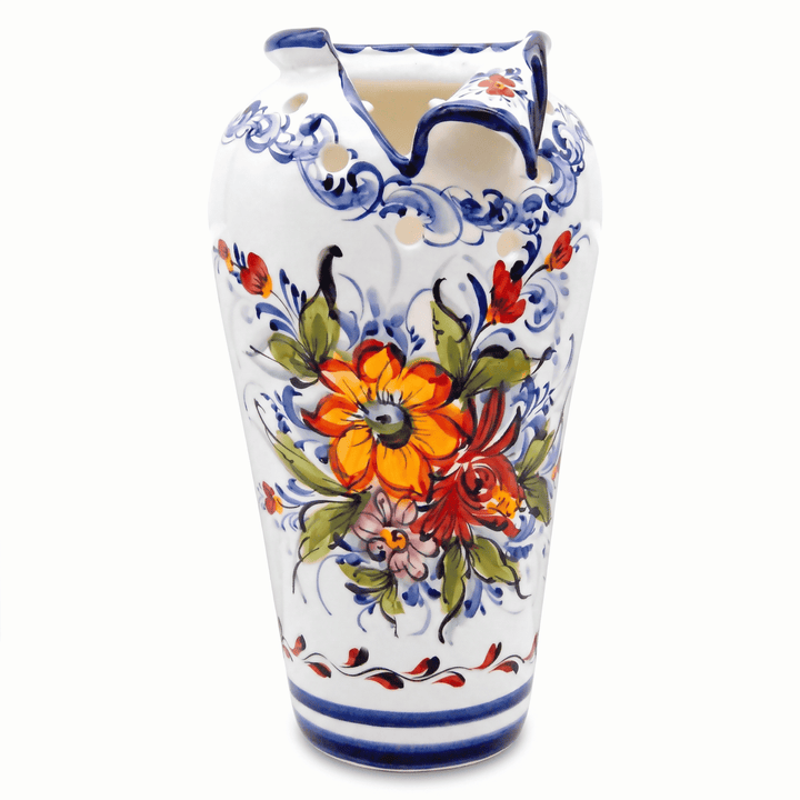 Hand Painted Portuguese Pottery Ceramic Decorative Flower Vase