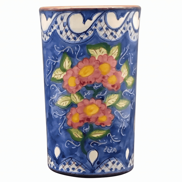 Hand Painted Portuguese Pottery Floral Kitchen Utensil Holder