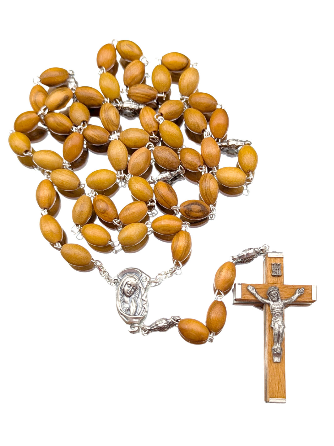 Handmade 8/10mm Olive Wood Beads Our Lady of Fatima Rosary