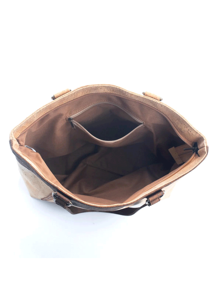 Handmade Brown Natural Cork Handbag for Women