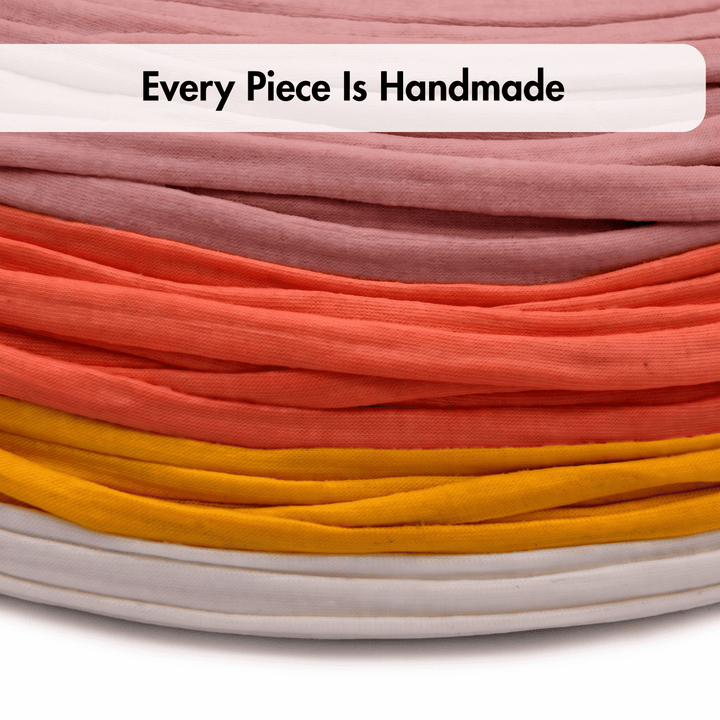 Handmade Eco-friendly Recycled Fabric Woven Centerpiece - Cloud Sunset