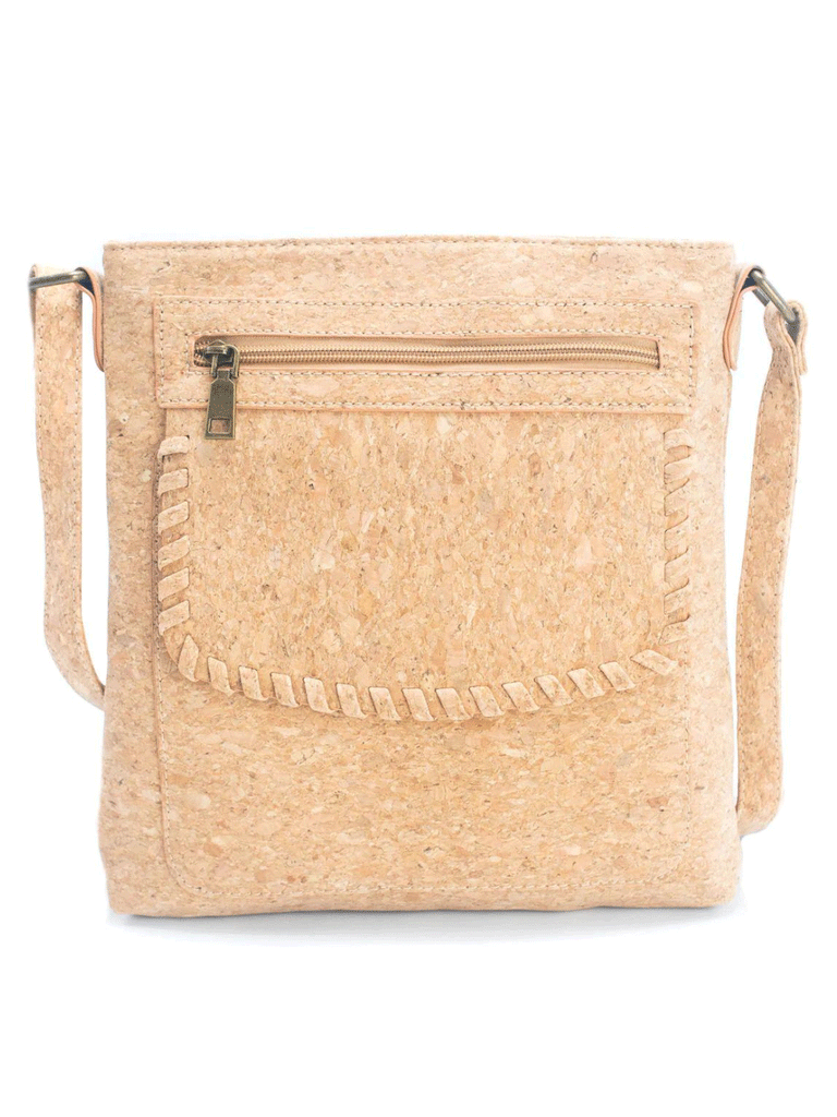 Natural and Black Cork Crossbody Purse, Sustainable Cork 2024 Handbag with Paisley Doodles, Cork Bag