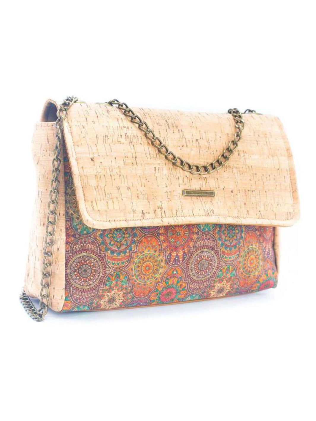 Handmade Natural Cork Printed Pattern Women's Shoulder Bag