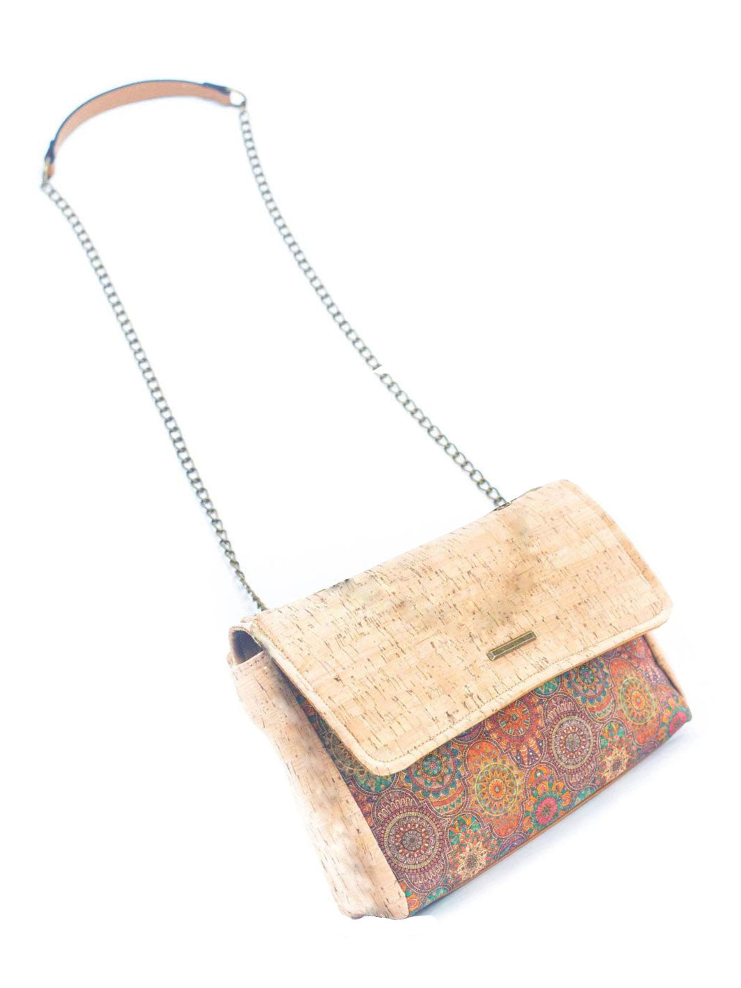 Handmade Natural Cork Printed Pattern Women's Shoulder Bag