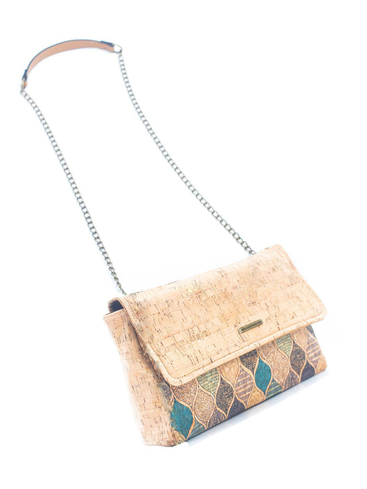 Handmade Natural Cork Printed Pattern Women's Shoulder Bag