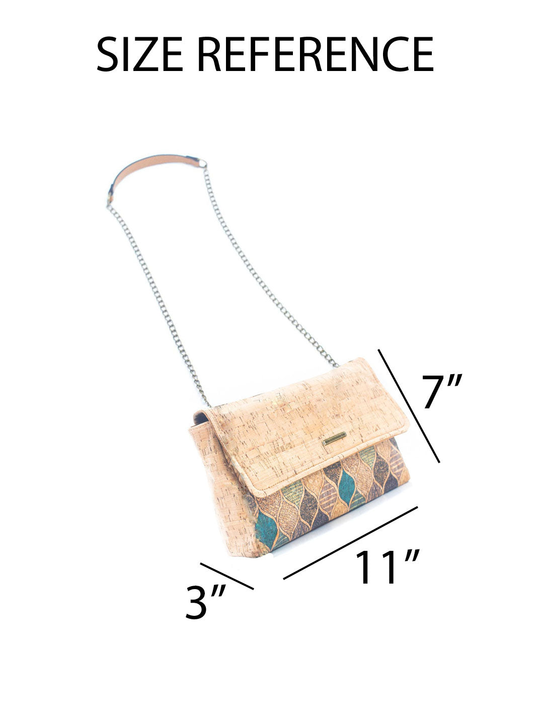 Handmade Natural Cork Printed Pattern Women's Shoulder Bag