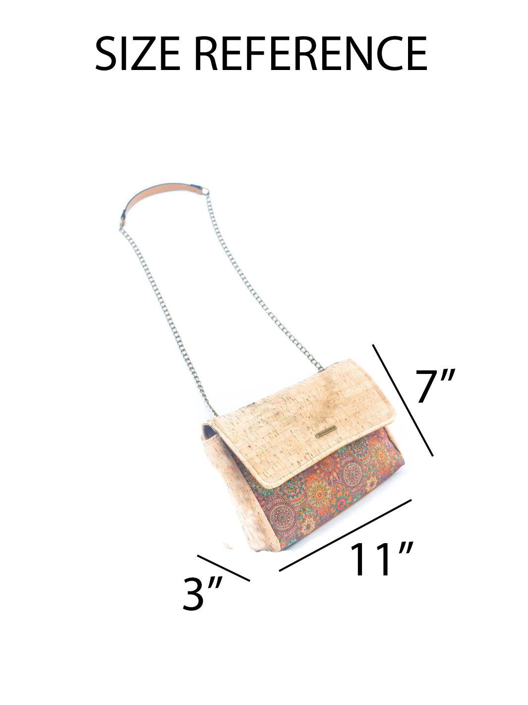 Handmade Natural Cork Printed Pattern Women's Shoulder Bag