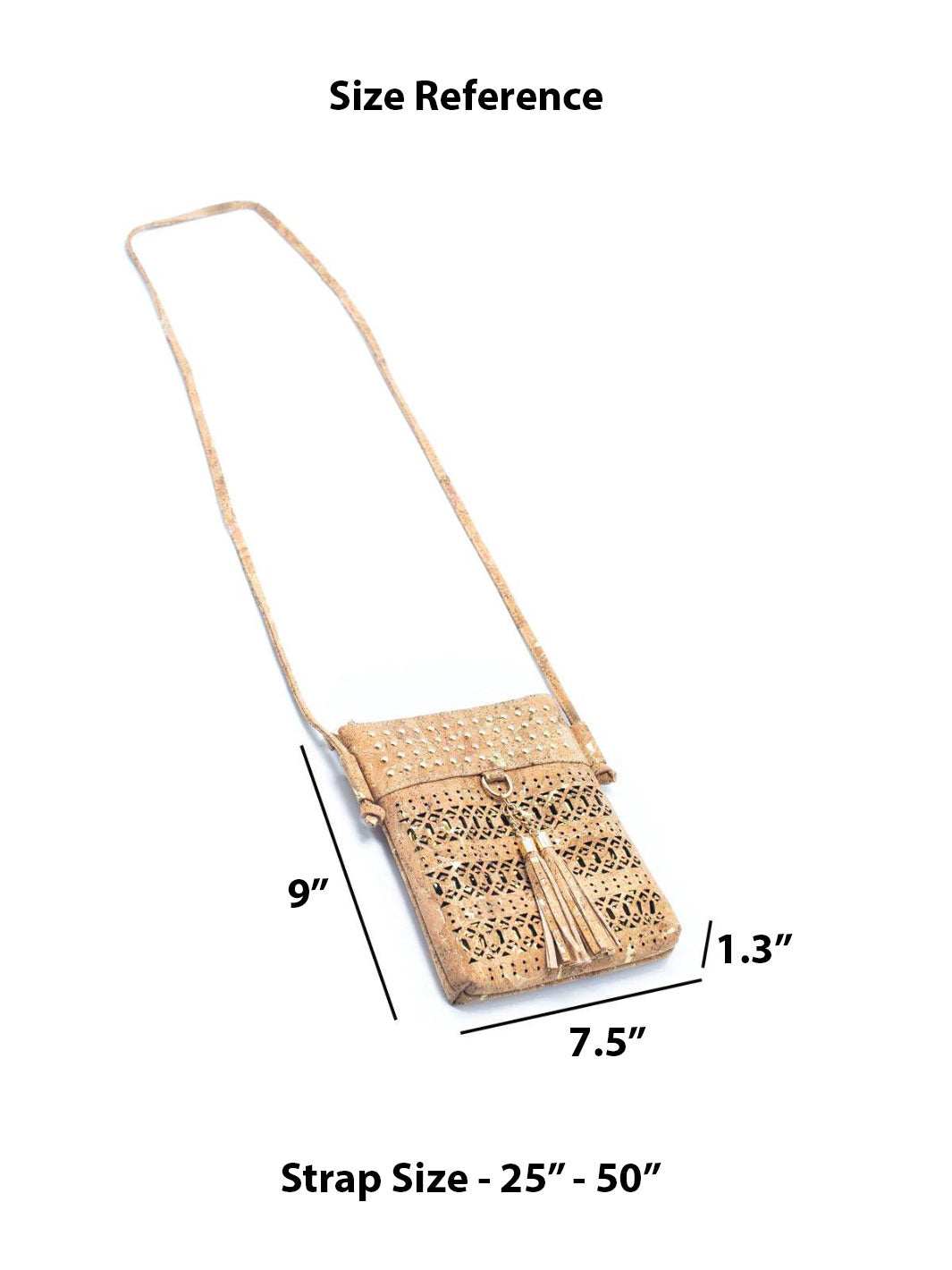 Handmade Natural Cork with Golden Accents - Women's Cork Crossbody Bag