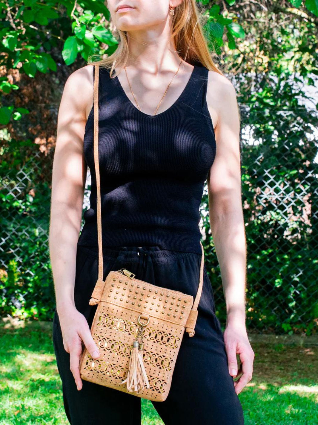 Women's Handmade Cork Crossbody Bag