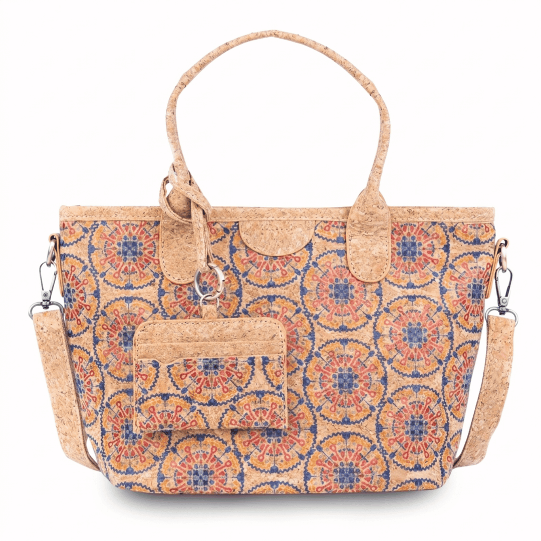Handmade Portuguese Cork Handbag with Detachable Card Holder