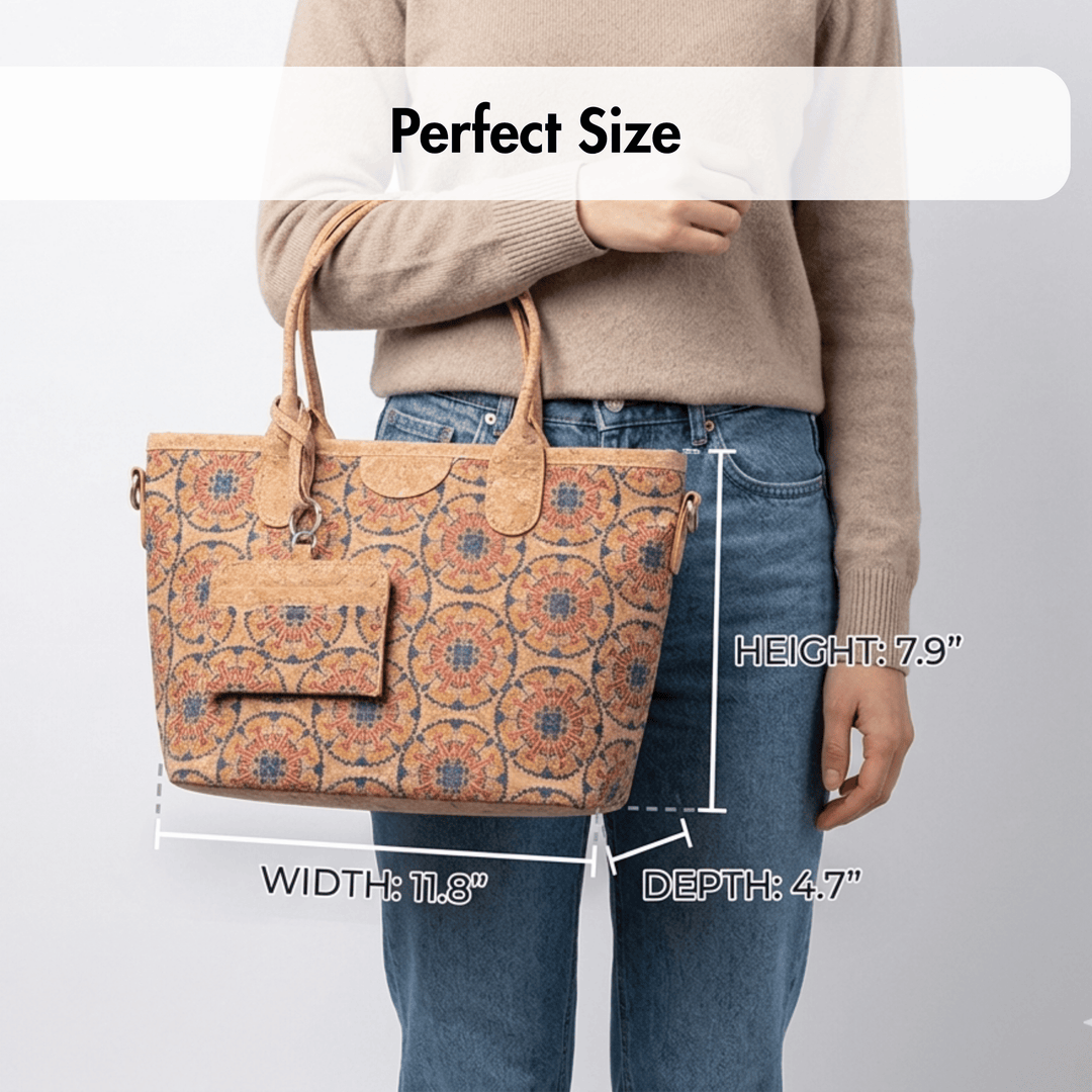 Handmade Portuguese Cork Handbag with Detachable Card Holder