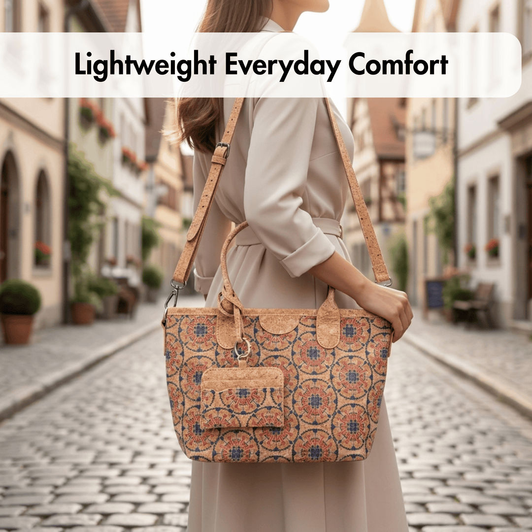 Handmade Portuguese Cork Handbag with Detachable Card Holder