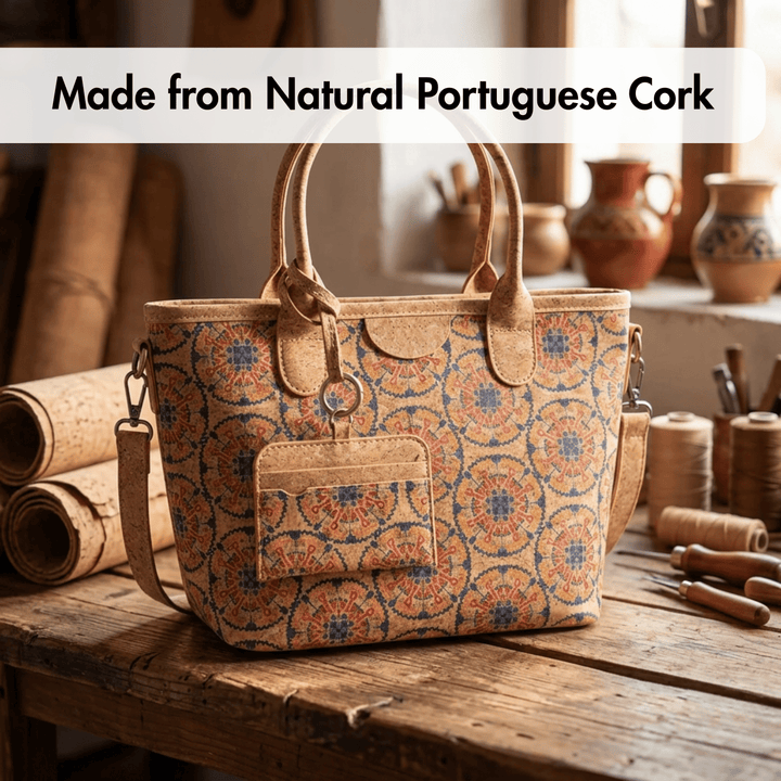 Handmade Portuguese Cork Handbag with Detachable Card Holder
