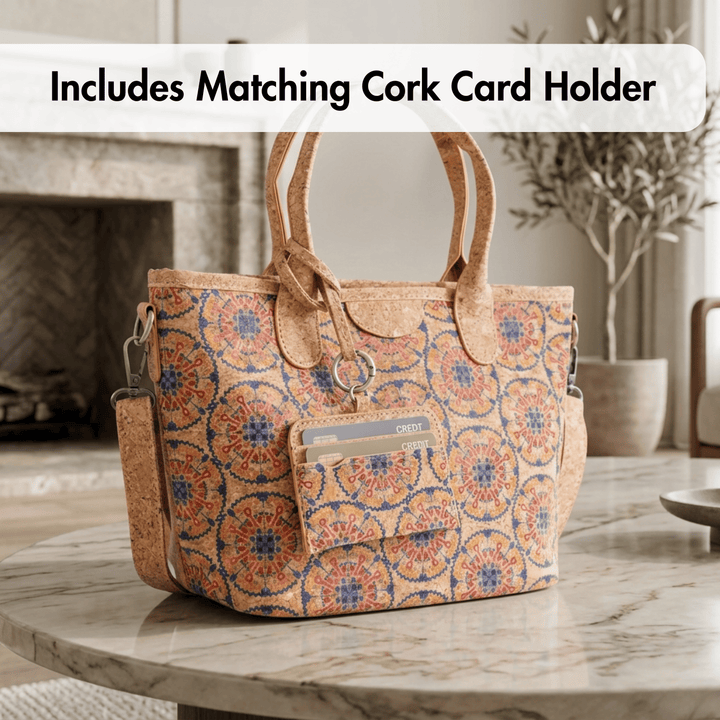 Handmade Portuguese Cork Handbag with Detachable Card Holder