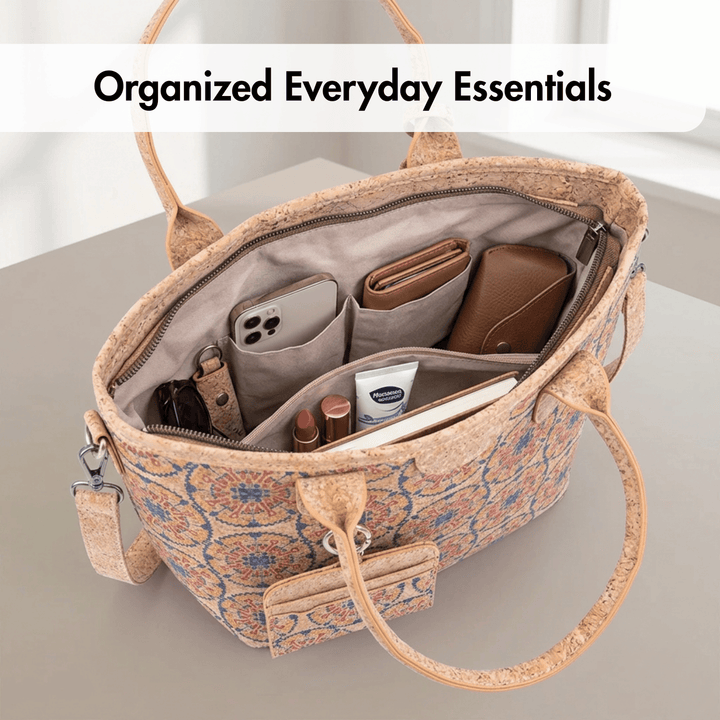 Handmade Portuguese Cork Handbag with Detachable Card Holder