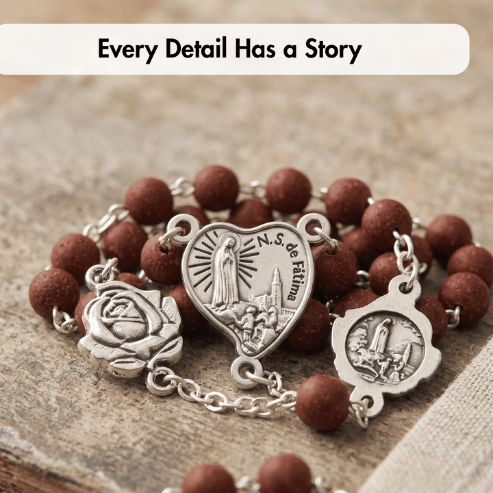 Handmade Scented Rose Petal Beads Our Lady of Fatima Rosary