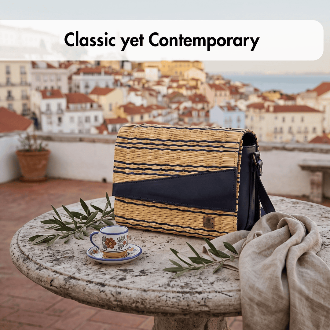 Handmade Wicker Vegan Straw Basket Bag for Women Made in Portugal