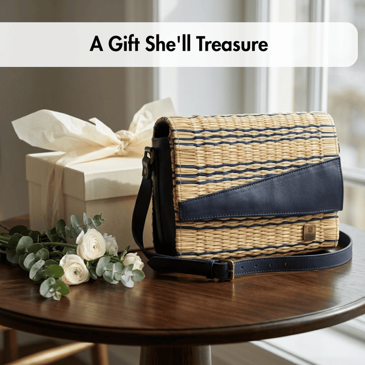Handmade Wicker Vegan Straw Basket Bag for Women Made in Portugal