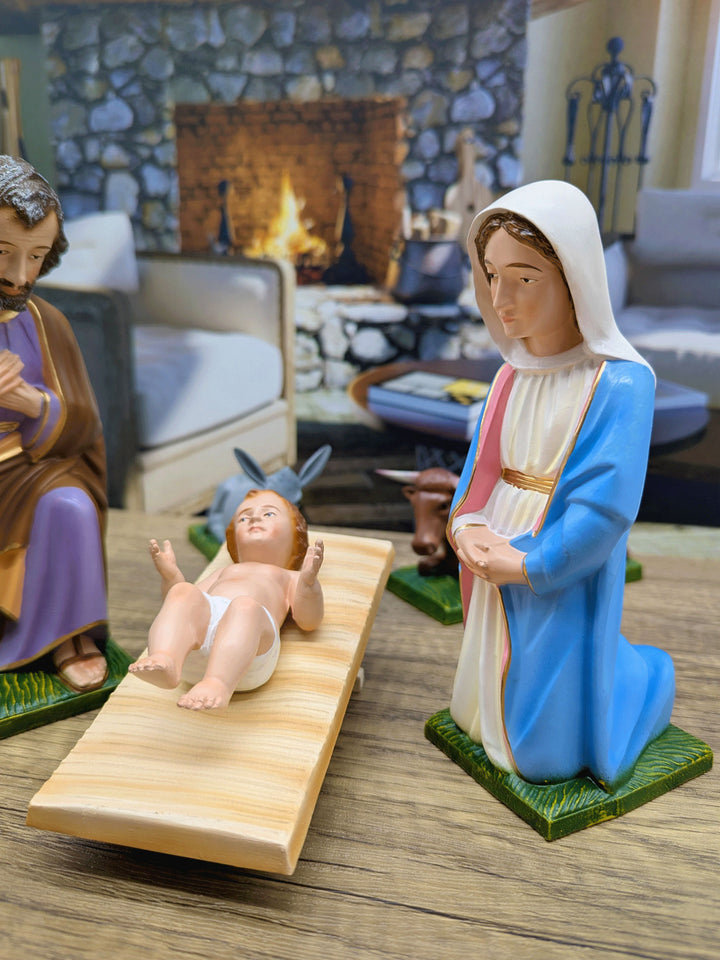 Handpainted Traditional Portuguese Nativity Scene Set of 5 Pieces