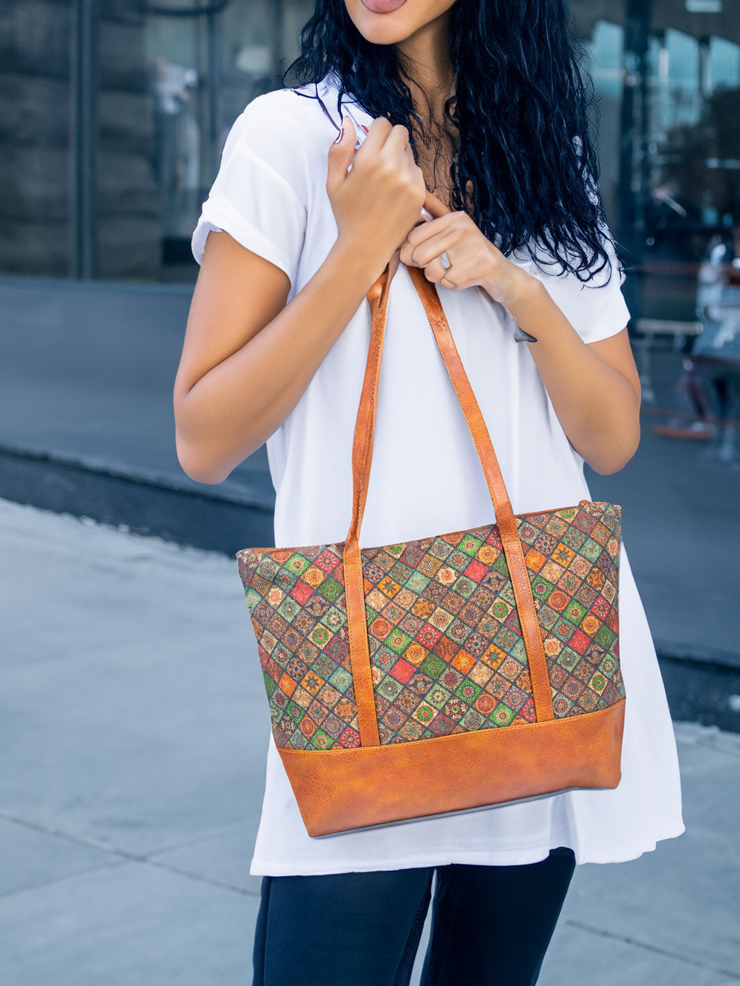 Large Natural Portuguese Cork Women's Tote Bag